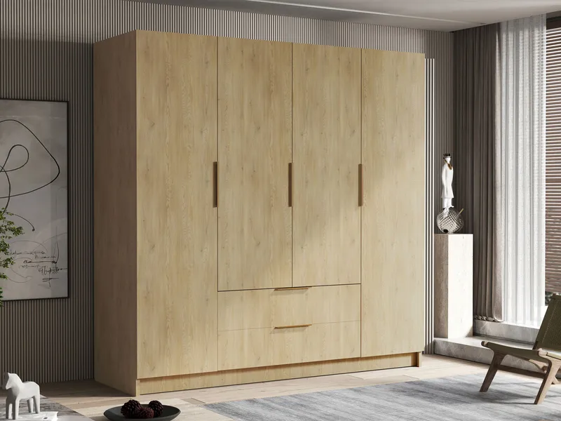 Kelros Garderobeskap 200x216 cm i Tre - Beige - Oppbevaring - Klesoppbevaring - Garderober & garderobesystem