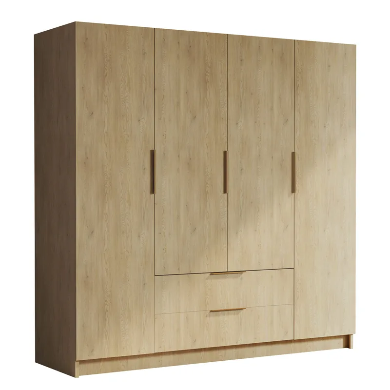 Kelros Garderobeskap 200x216 cm i Tre, Beige