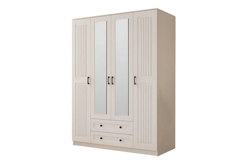 Kesra Garderobesskåp 140x184 cm, Matt Hvit