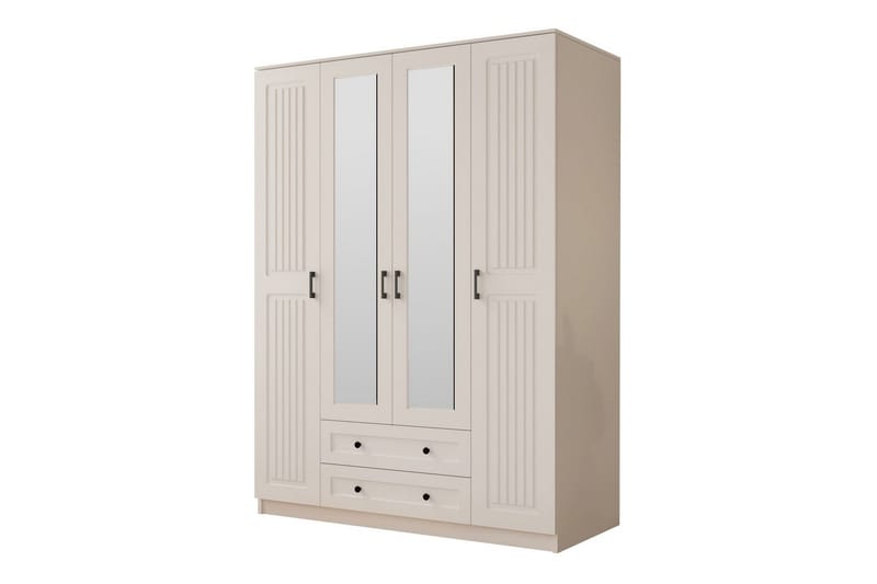 Kesra Garderobesskåp 140x184 cm, Matt Hvit