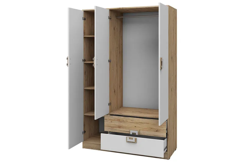 Klacksberg Garderobe 120x50x190 cm - Beige / Hvit - Oppbevaring - Klesoppbevaring - Garderober & garderobesystem