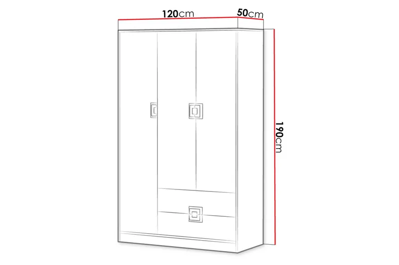 Klacksberg Garderobe 120x50x190 cm - Beige / Hvit - Oppbevaring - Klesoppbevaring - Garderober & garderobesystem