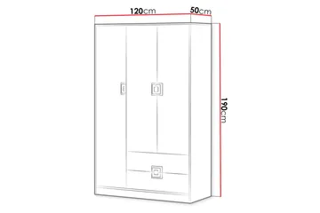 Klacksberg Garderobe 120x50x190 cm - Beige / Hvit - Oppbevaring - Klesoppbevaring - Garderober & garderobesystem