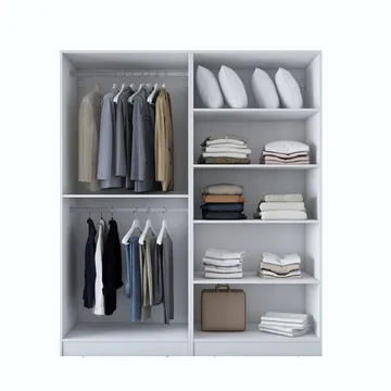 Klesskap Wallxpert Mira hylle BJ186 (180 x 210 x 57,5 cm) hvit - Hvit - Oppbevaring - Klesoppbevaring - Garderober & garderobesystem - Garderobeskap & klesskap