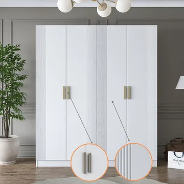 Klesskap Wallxpert Mira hylle BJ186 (180 x 210 x 57,5 cm) hvit - Hvit - Oppbevaring - Klesoppbevaring - Garderober & garderobesystem - Garderobeskap & klesskap