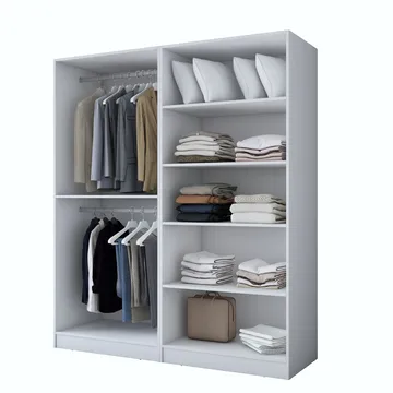 Klesskap Wallxpert Mira hylle BJ186 (180 x 210 x 57,5 cm) hvit - Hvit - Oppbevaring - Klesoppbevaring - Garderober & garderobesystem - Garderobeskap & klesskap