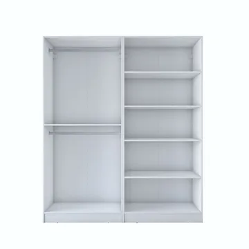 Klesskap Wallxpert Mira Shelf BJ156 (180 x 210 x 57,5 cm) Hvit - Hvit - Oppbevaring - Klesoppbevaring - Garderober & garderobesystem - Garderobeskap & klesskap