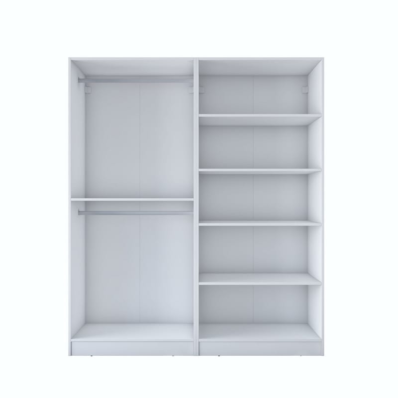 Klesskap Wallxpert Mira Shelf BJ156 (180 x 210 x 57,5 cm) Hvit - Hvit - Oppbevaring - Klesoppbevaring - Garderober & garderobesystem - Garderobeskap & klesskap