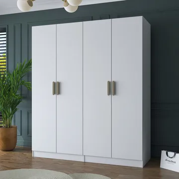 Klesskap Wallxpert Mira Shelf BJ156 (180 x 210 x 57,5 cm) Hvit - Hvit - Oppbevaring - Klesoppbevaring - Garderober & garderobesystem - Garderobeskap & klesskap