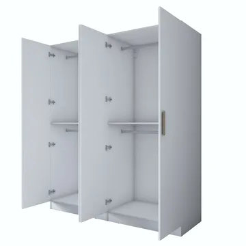 Klesskap Wallxpert Mira Shelf BJ163 (180 x 210 x 57,5 cm) Hvit - Hvit - Oppbevaring - Klesoppbevaring - Garderober & garderobesystem - Garderobeskap & klesskap