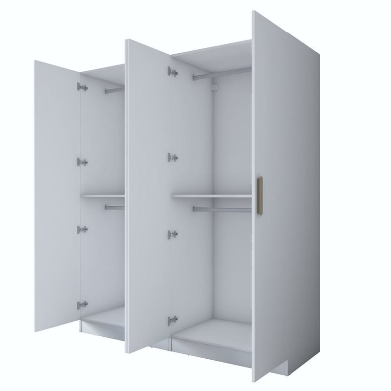 Klesskap Wallxpert Mira Shelf BJ163 (180 x 210 x 57,5 cm) Hvit - Hvit - Oppbevaring - Klesoppbevaring - Garderober & garderobesystem - Garderobeskap & klesskap
