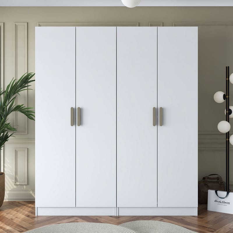 Klesskap Wallxpert Mira Shelf BJ163 (180 x 210 x 57,5 cm) Hvit - Hvit - Oppbevaring - Klesoppbevaring - Garderober & garderobesystem - Garderobeskap & klesskap
