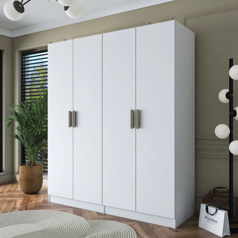 Klesskap Wallxpert Mira Shelf BJ163 (180 x 210 x 57,5 cm) Hvit - Hvit - Oppbevaring - Klesoppbevaring - Garderober & garderobesystem - Garderobeskap & klesskap