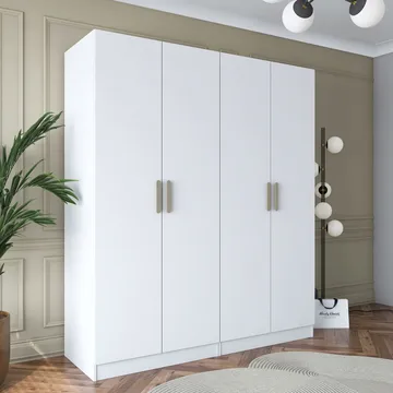 Klesskap Wallxpert Mira Shelf BJ163 (180 x 210 x 57,5 cm) Hvit - Hvit - Oppbevaring - Klesoppbevaring - Garderober & garderobesystem - Garderobeskap & klesskap