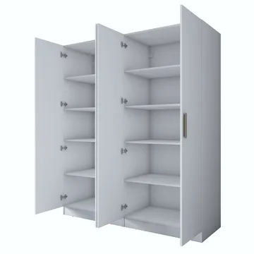 Klesskap Wallxpert Mira Shelf BJ165 (180 x 210 x 57,5 cm) Hvit - Hvit - Oppbevaring - Klesoppbevaring - Garderober & garderobesystem - Garderobeskap & klesskap