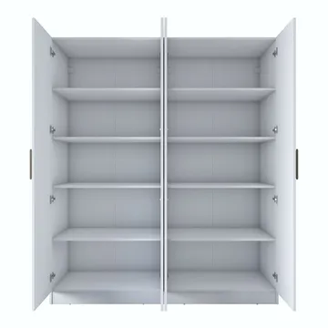 Klesskap Wallxpert Mira Shelf BJ165 (180 x 210 x 57,5 cm) Hvit - Hvit - Oppbevaring - Klesoppbevaring - Garderober & garderobesystem - Garderobeskap & klesskap