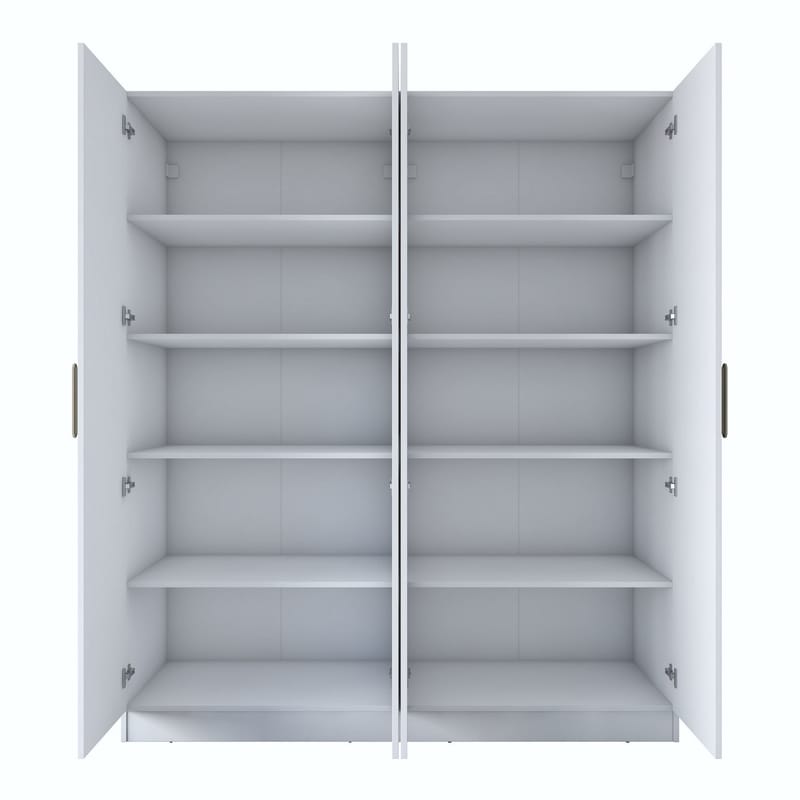 Klesskap Wallxpert Mira Shelf BJ165 (180 x 210 x 57,5 cm) Hvit - Hvit - Oppbevaring - Klesoppbevaring - Garderober & garderobesystem - Garderobeskap & klesskap
