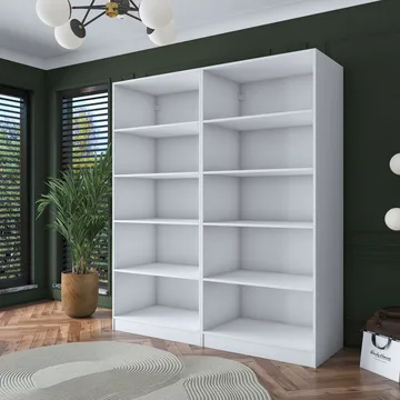 Klesskap Wallxpert Mira Shelf BJ165 (180 x 210 x 57,5 cm) Hvit - Hvit - Oppbevaring - Klesoppbevaring - Garderober & garderobesystem - Garderobeskap & klesskap