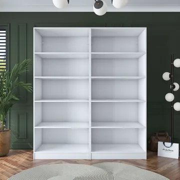 Klesskap Wallxpert Mira Shelf BJ165 (180 x 210 x 57,5 cm) Hvit - Hvit - Oppbevaring - Klesoppbevaring - Garderober & garderobesystem - Garderobeskap & klesskap