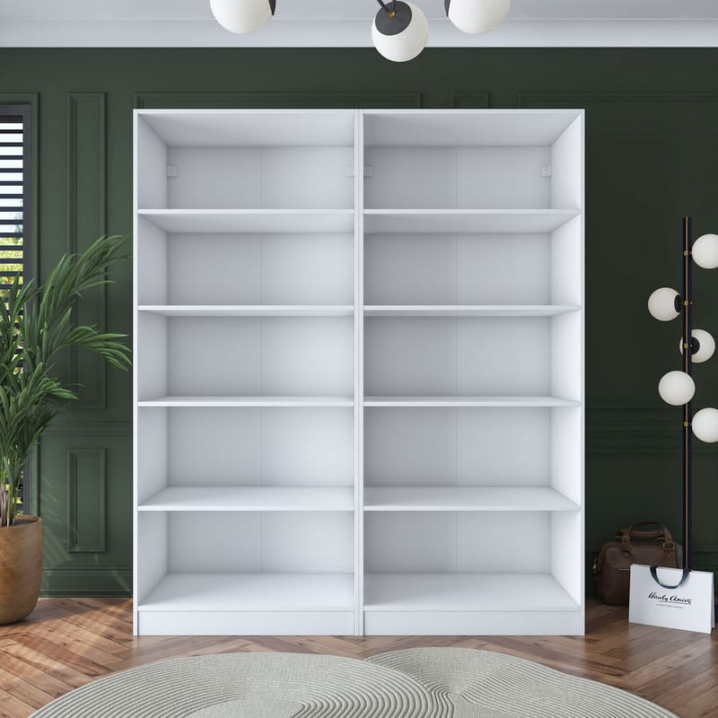 Klesskap Wallxpert Mira Shelf BJ165 (180 x 210 x 57,5 cm) Hvit - Hvit - Oppbevaring - Klesoppbevaring - Garderober & garderobesystem - Garderobeskap & klesskap