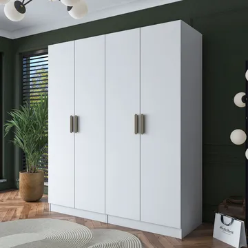Klesskap Wallxpert Mira Shelf BJ165 (180 x 210 x 57,5 cm) Hvit - Hvit - Oppbevaring - Klesoppbevaring - Garderober & garderobesystem - Garderobeskap & klesskap