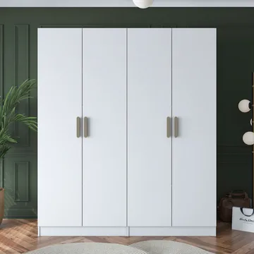 Klesskap Wallxpert Mira Shelf BJ165 (180 x 210 x 57,5 cm) Hvit - Hvit - Oppbevaring - Klesoppbevaring - Garderober & garderobesystem - Garderobeskap & klesskap