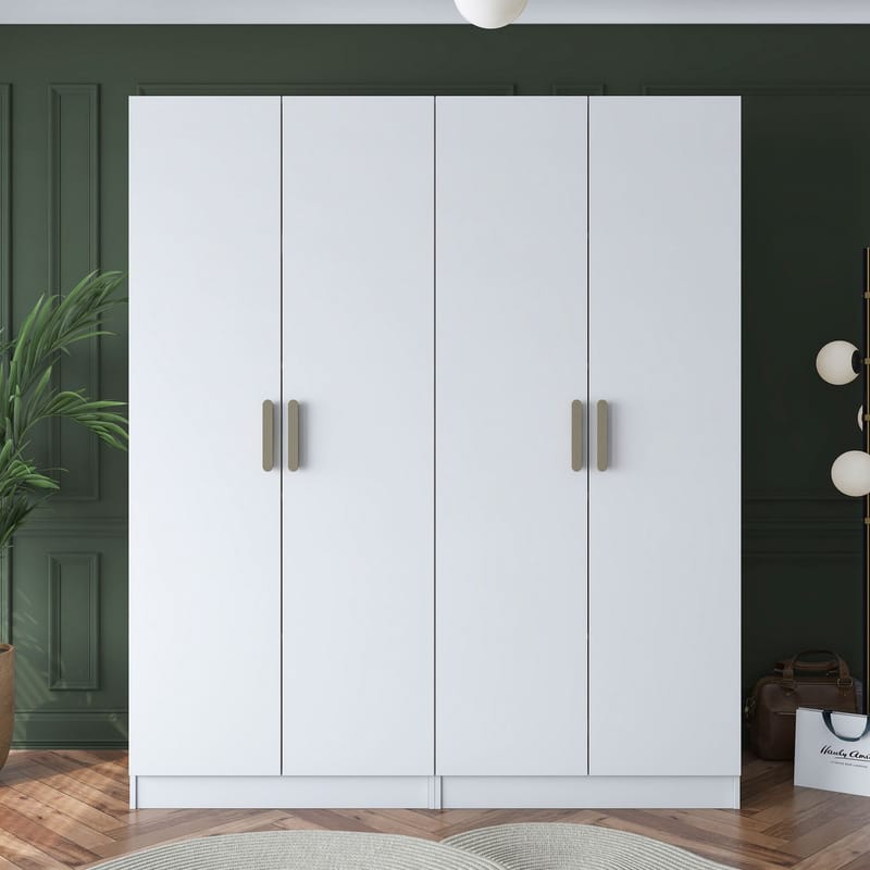 Klesskap Wallxpert Mira Shelf BJ165 (180 x 210 x 57,5 cm) Hvit - Hvit - Oppbevaring - Klesoppbevaring - Garderober & garderobesystem - Garderobeskap & klesskap