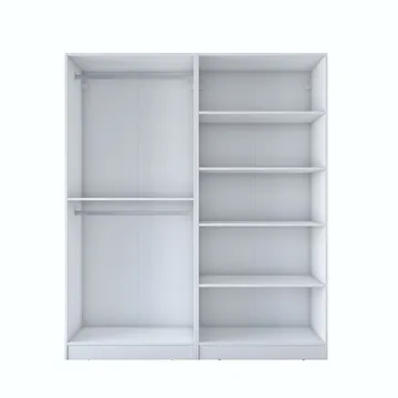Klesskap Wallxpert Mira Shelf BJ194 (180 x 210 x 57,5 cm) Hvit - Hvit - Oppbevaring - Klesoppbevaring - Garderober & garderobesystem - Garderobeskap & klesskap
