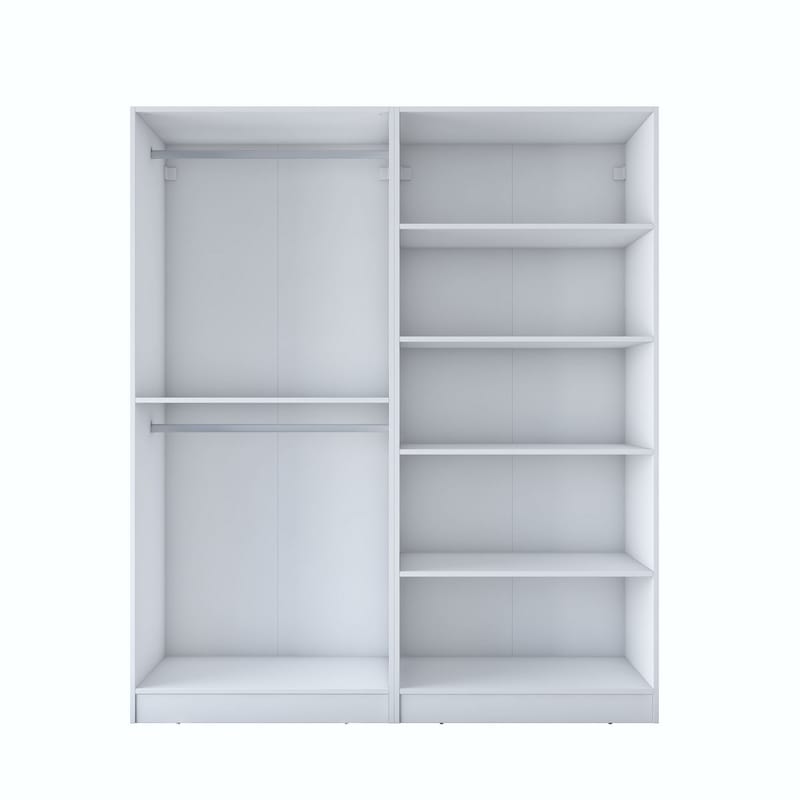 Klesskap Wallxpert Mira Shelf BJ194 (180 x 210 x 57,5 cm) Hvit - Hvit - Oppbevaring - Klesoppbevaring - Garderober & garderobesystem - Garderobeskap & klesskap