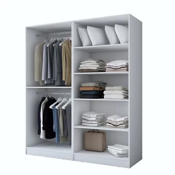Klesskap Wallxpert Mira Shelf BJ194 (180 x 210 x 57,5 cm) Hvit - Hvit - Oppbevaring - Klesoppbevaring - Garderober & garderobesystem - Garderobeskap & klesskap