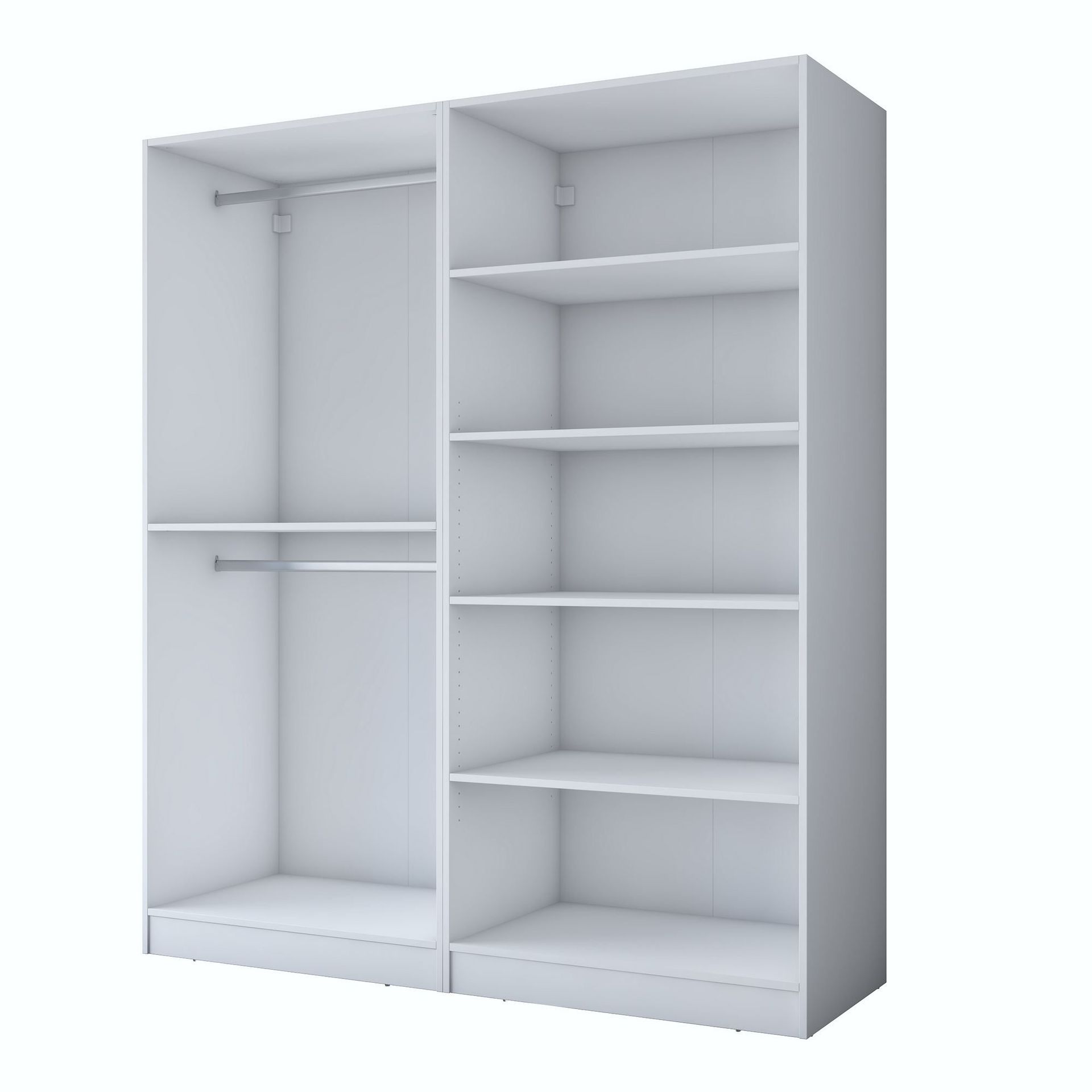 Klesskap Wallxpert Mira Shelf BJ194 (180 x 210 x 57,5 cm) Hvit - Hvit