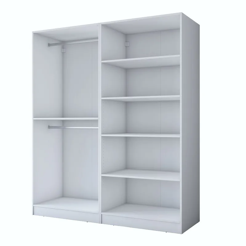 Klesskap Wallxpert Mira Shelf BJ194 (180 x 210 x 57,5 cm) Hvit, Hvit