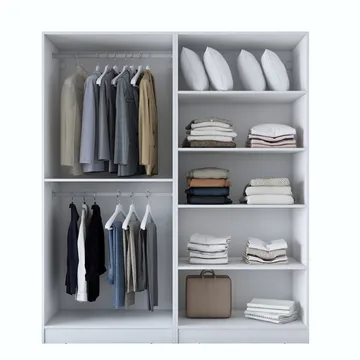 Klesskap Wallxpert Mira Shelf BJ194 (180 x 210 x 57,5 cm) Hvit - Hvit - Oppbevaring - Klesoppbevaring - Garderober & garderobesystem - Garderobeskap & klesskap