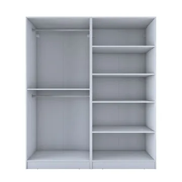 Klesskap Wallxpert Mira Shelf BJ208 (180 x 210 x 57,5 cm) hvit - Hvit - Oppbevaring - Klesoppbevaring - Garderober & garderobesystem - Garderobeskap & klesskap