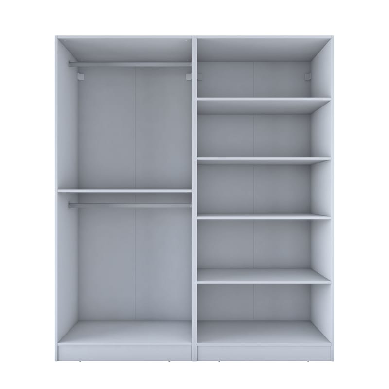 Klesskap Wallxpert Mira Shelf BJ208 (180 x 210 x 57,5 cm) hvit - Hvit - Oppbevaring - Klesoppbevaring - Garderober & garderobesystem - Garderobeskap & klesskap