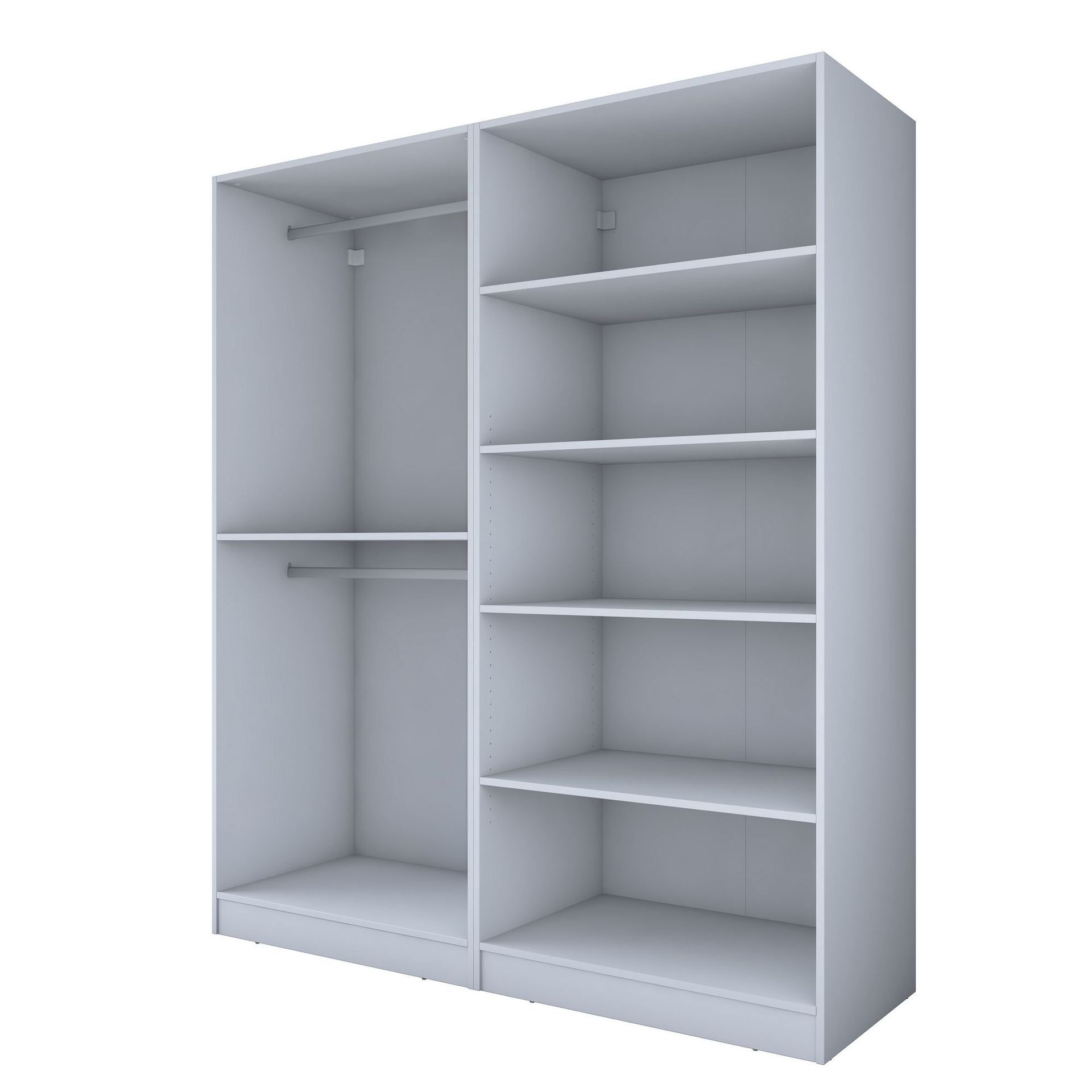 Klesskap Wallxpert Mira Shelf BJ208 (180 x 210 x 57,5 cm) hvit - Hvit