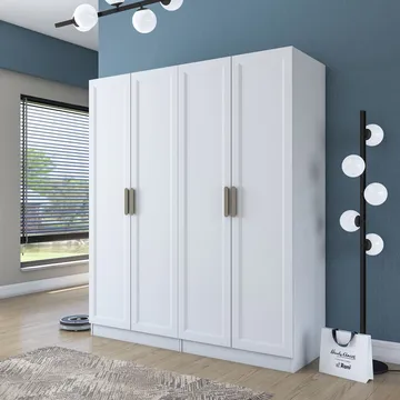 Klesskap Wallxpert Mira Shelf BJ208 (180 x 210 x 57,5 cm) hvit - Hvit - Oppbevaring - Klesoppbevaring - Garderober & garderobesystem - Garderobeskap & klesskap