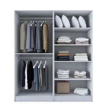 Klesskap Wallxpert Mira Shelf BJ208 (180 x 210 x 57,5 cm) hvit - Hvit - Oppbevaring - Klesoppbevaring - Garderober & garderobesystem - Garderobeskap & klesskap
