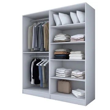 Klesskap Wallxpert Mira Shelf BJ208 (180 x 210 x 57,5 cm) hvit - Hvit - Oppbevaring - Klesoppbevaring - Garderober & garderobesystem - Garderobeskap & klesskap