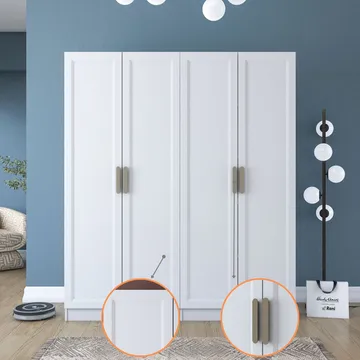 Klesskap Wallxpert Mira Shelf BJ208 (180 x 210 x 57,5 cm) hvit - Hvit - Oppbevaring - Klesoppbevaring - Garderober & garderobesystem - Garderobeskap & klesskap
