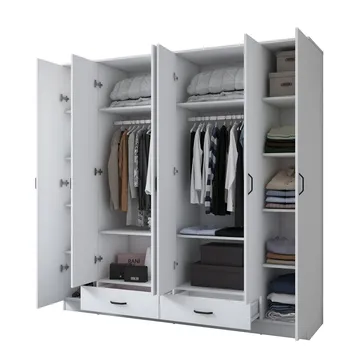 Klesskap Wallxpert Nyra (210 x 210 x 51,7 cm) hvit - Hvit - Oppbevaring - Klesoppbevaring - Garderober & garderobesystem - Garderobeskap & klesskap