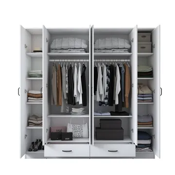 Klesskap Wallxpert Nyra (210 x 210 x 51,7 cm) hvit - Hvit - Oppbevaring - Klesoppbevaring - Garderober & garderobesystem - Garderobeskap & klesskap