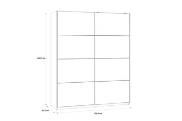 Kocherinovo Garderobe 62x171 cm - Brun/Grå - Oppbevaring - Klesoppbevaring - Garderober & garderobesystem