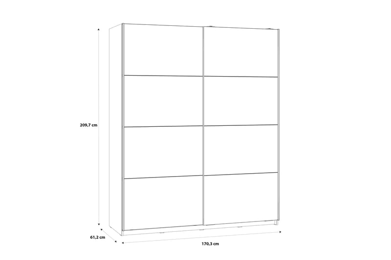 Kocherinovo Garderobe 62x171 cm - Brun/Grå - Oppbevaring - Klesoppbevaring - Garderober & garderobesystem