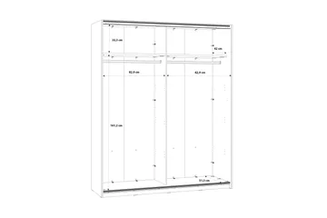Kocherinovo Garderobe 62x171 cm - Brun/Grå - Oppbevaring - Klesoppbevaring - Garderober & garderobesystem
