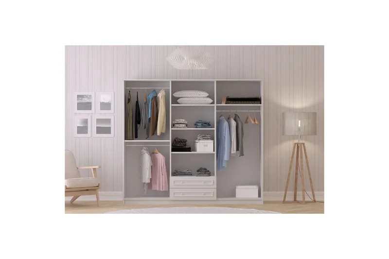Kovric Garderobe 210x210 cm - Matt Hvit - Oppbevaring - Klesoppbevaring - Garderober & garderobesystem