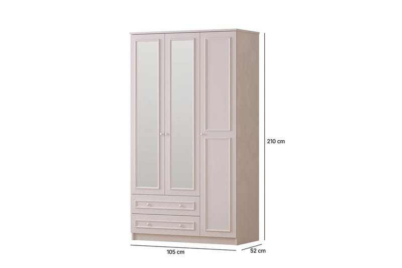 Kovric Garderobesskåp 105x210 cm - Matt Hvit - Oppbevaring - Klesoppbevaring - Garderober & garderobesystem