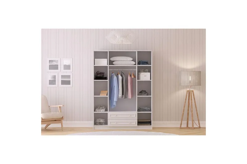 Kovric Garderobesskåp 140x210 cm - Matt Hvit - Oppbevaring - Klesoppbevaring - Garderober & garderobesystem - Garderobeskap & klesskap