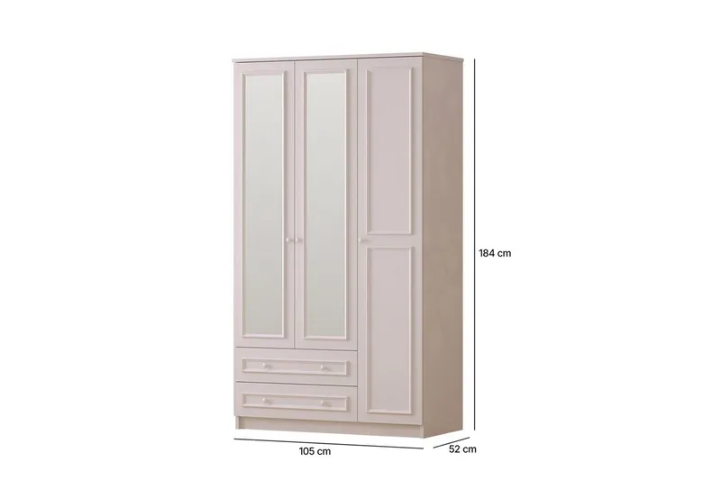 Kovric Hjørnegarderobe 105x182 cm - Matt Hvit - Oppbevaring - Klesoppbevaring - Garderober & garderobesystem