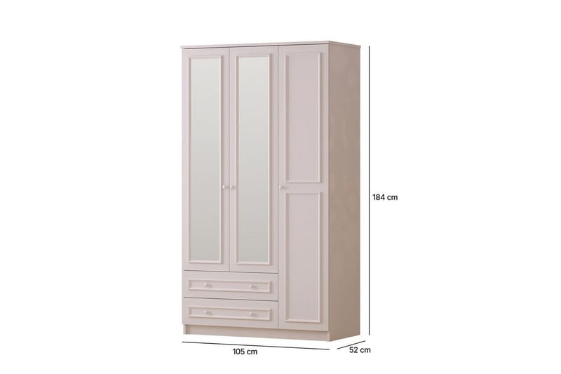 Kovric Hjørnegarderobe 105x182 cm - Matt Hvit - Oppbevaring - Klesoppbevaring - Garderober & garderobesystem